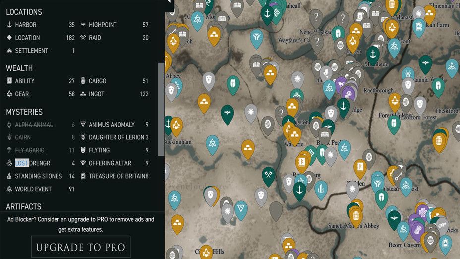 Carte Interactive Ac Valhalla Armures Armes Et Lingots En Détails