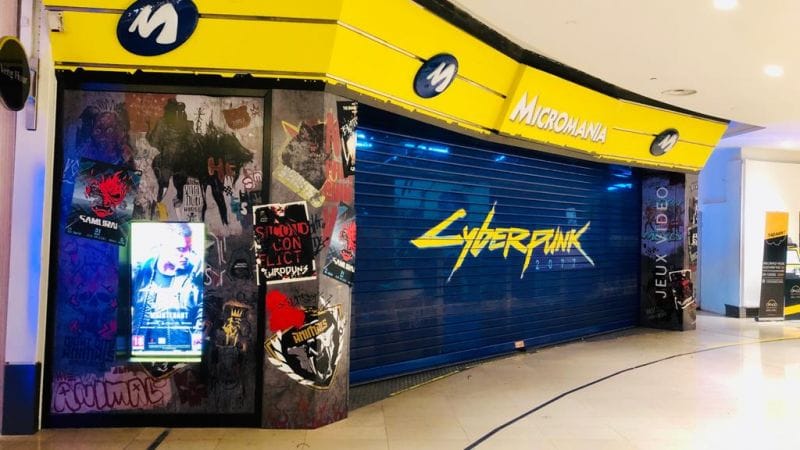 Micromania au couleurs de Cyberpunk 2077