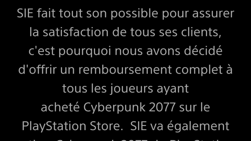 Sony a enfin répondu à ma demande.