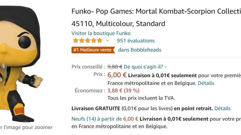 [PROMO] Figirnes Funko POP Mortal Kombat à 6€