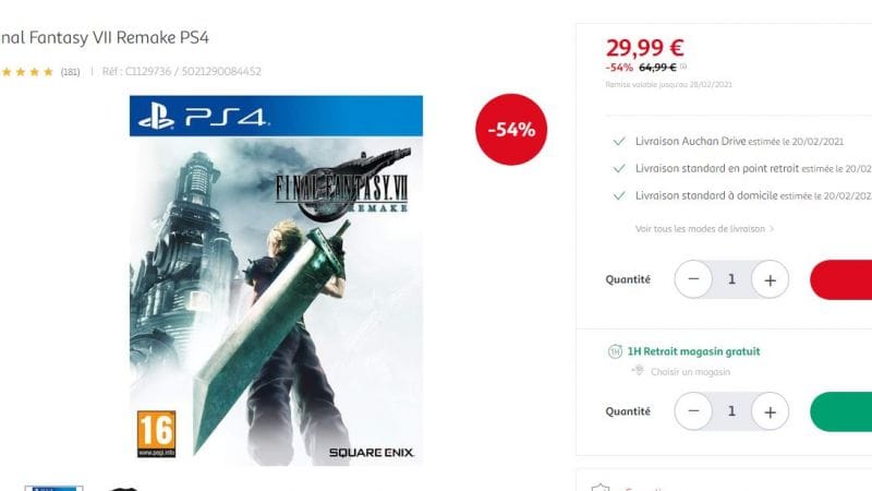 [PROMO] FF VII Remake à moins de 30€