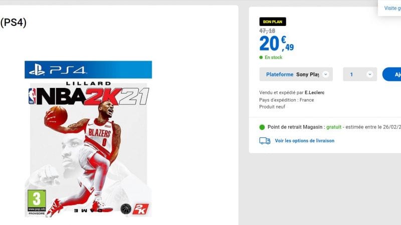 [PROMO] NBA2K21 à 20,49€ chez LECLERC