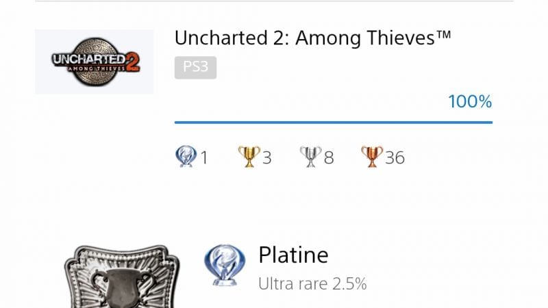 6e platine : UNCHARTED 2 - AMONG THIEVES