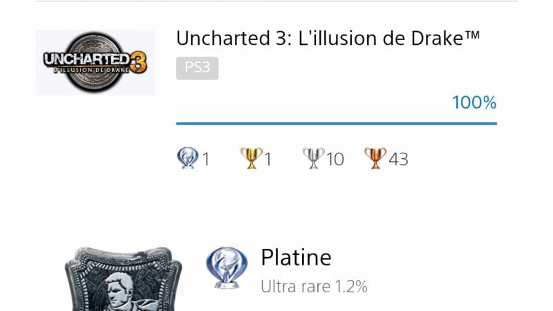 22e platine : UNCHARTED 3 - L'ILLUSION DE DRAKE