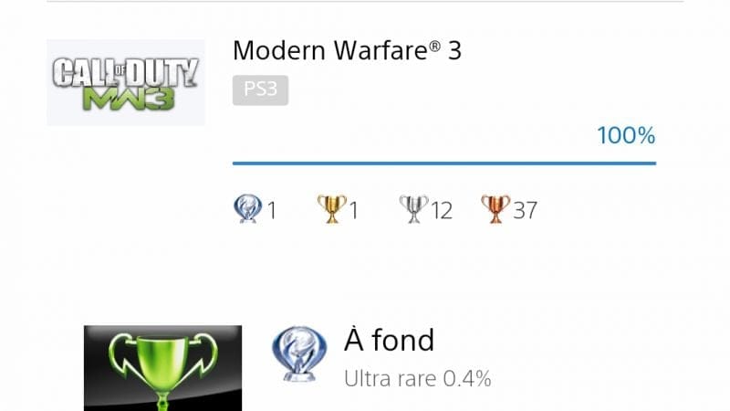 27e platine : MODERN WARFARE 3