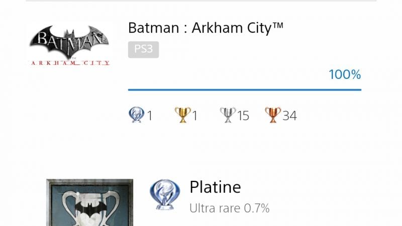 28e platine : BATMAN - ARKHAM CITY