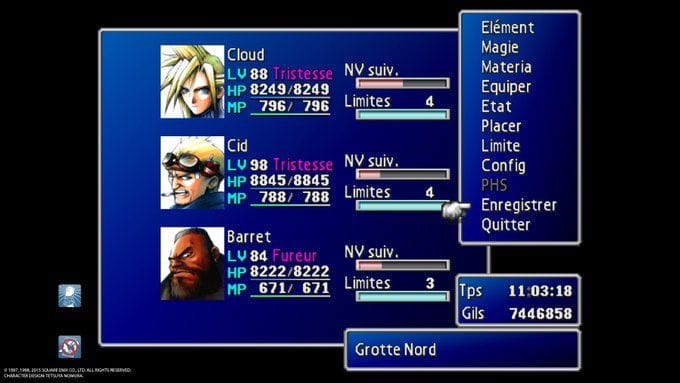 Platine de FFVII en moins de 12H.