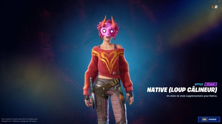 Fortnite, Chapitre 3 : Débloquer tous les masques de Native, notre guide