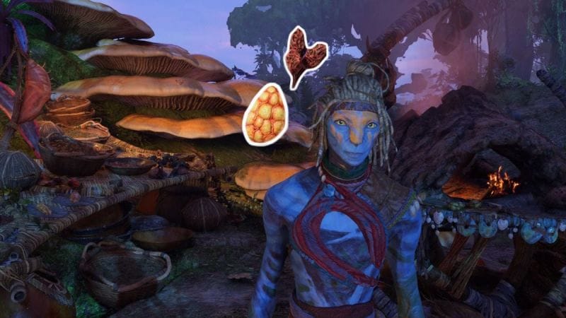 Un repas aux mille souvenirs Avatar Frontiers of Pandora : Champi pourpre, fruit à coque... Où les trouver dans la Forêt des Kinglors ?