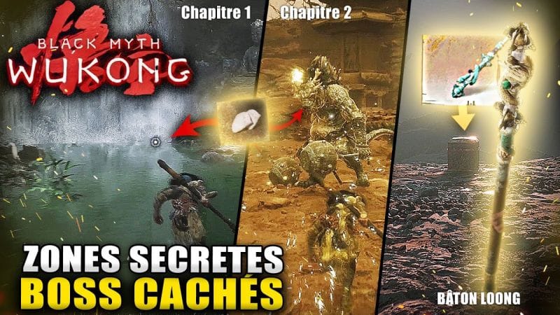 Black Myth Wukong : Zones SECRETES des CASCADES ! Meilleur Bâton au DEBUT DU JEU (Boss CACHÉS) Loong