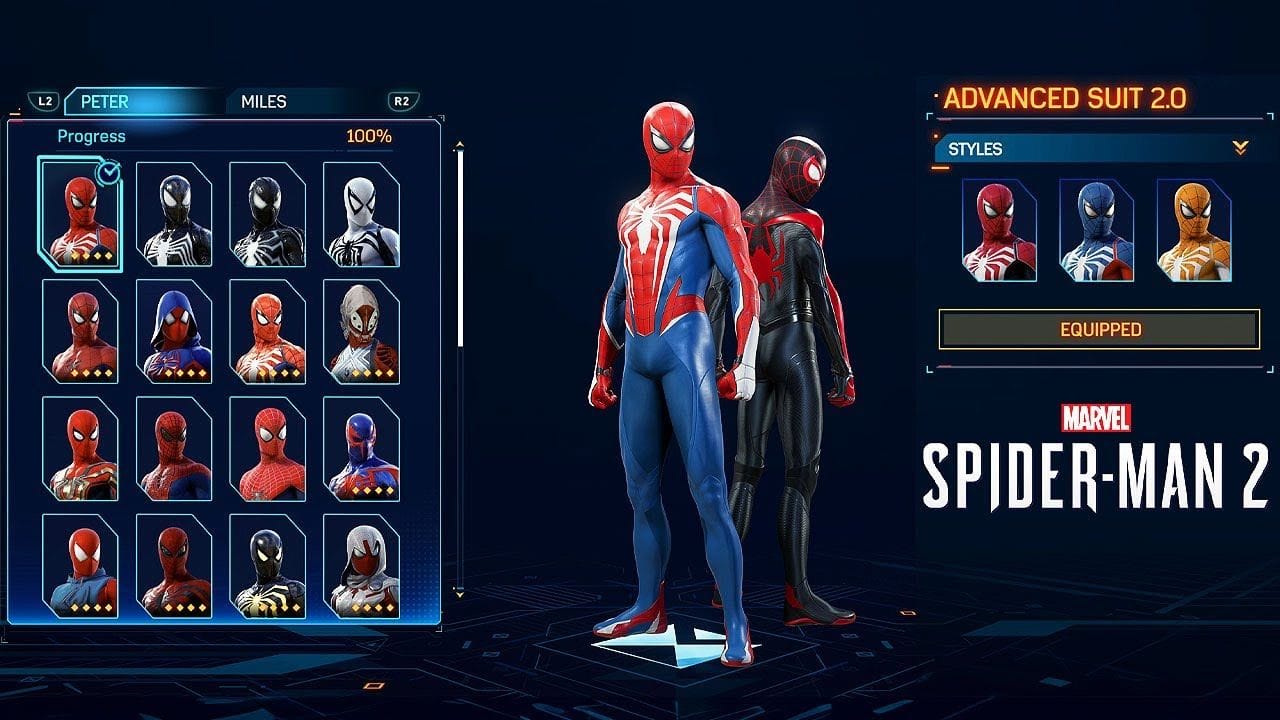 Spider-Man 2 (PS5) All 78 Suits & Styles Showcase @ 4K 60ᶠᵖˢ ✔