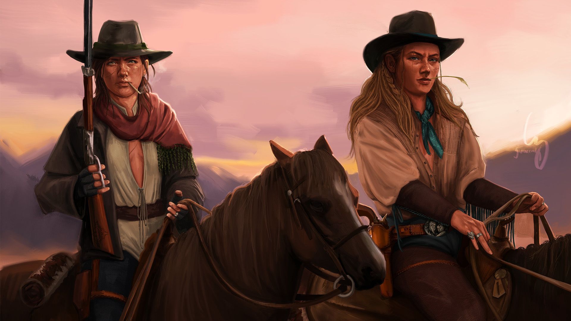 Ellie et Abby débarquent au Far West dans ce nouveau fanart