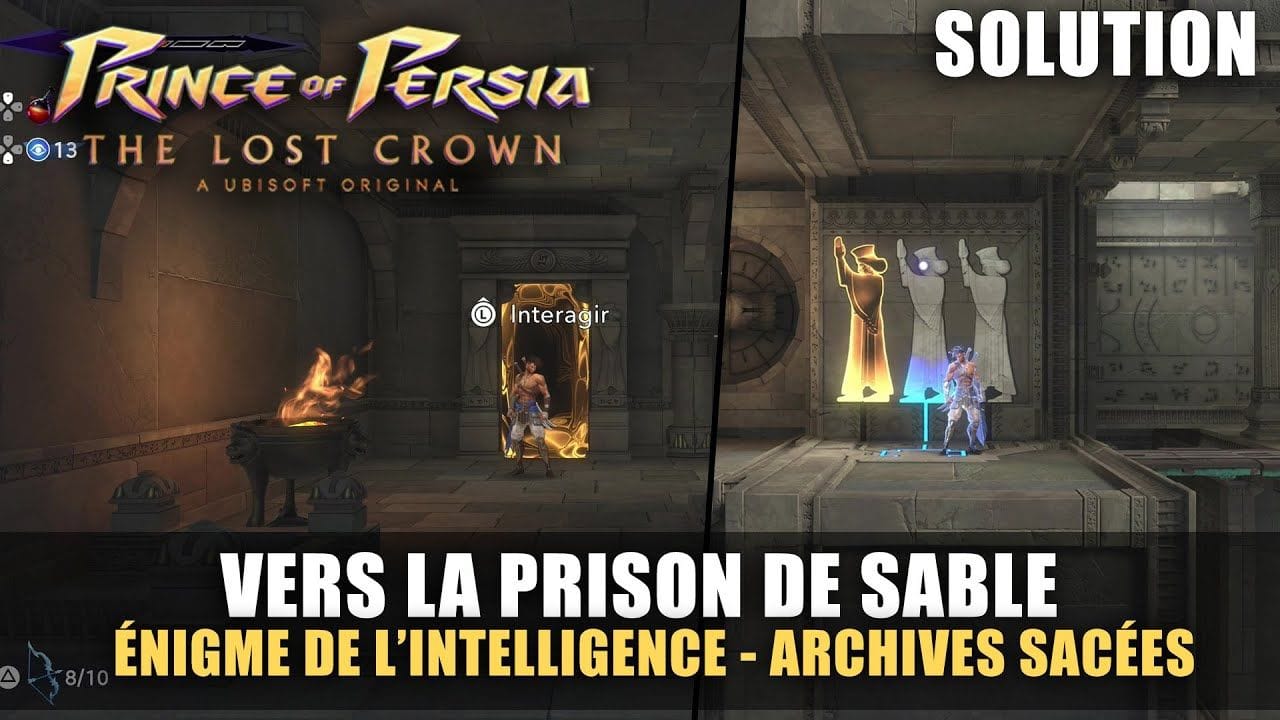 Prince of Perisa : The Lost Crown - Solution : Enigme Archives Sacrées (Portails) Pouvoir du temps